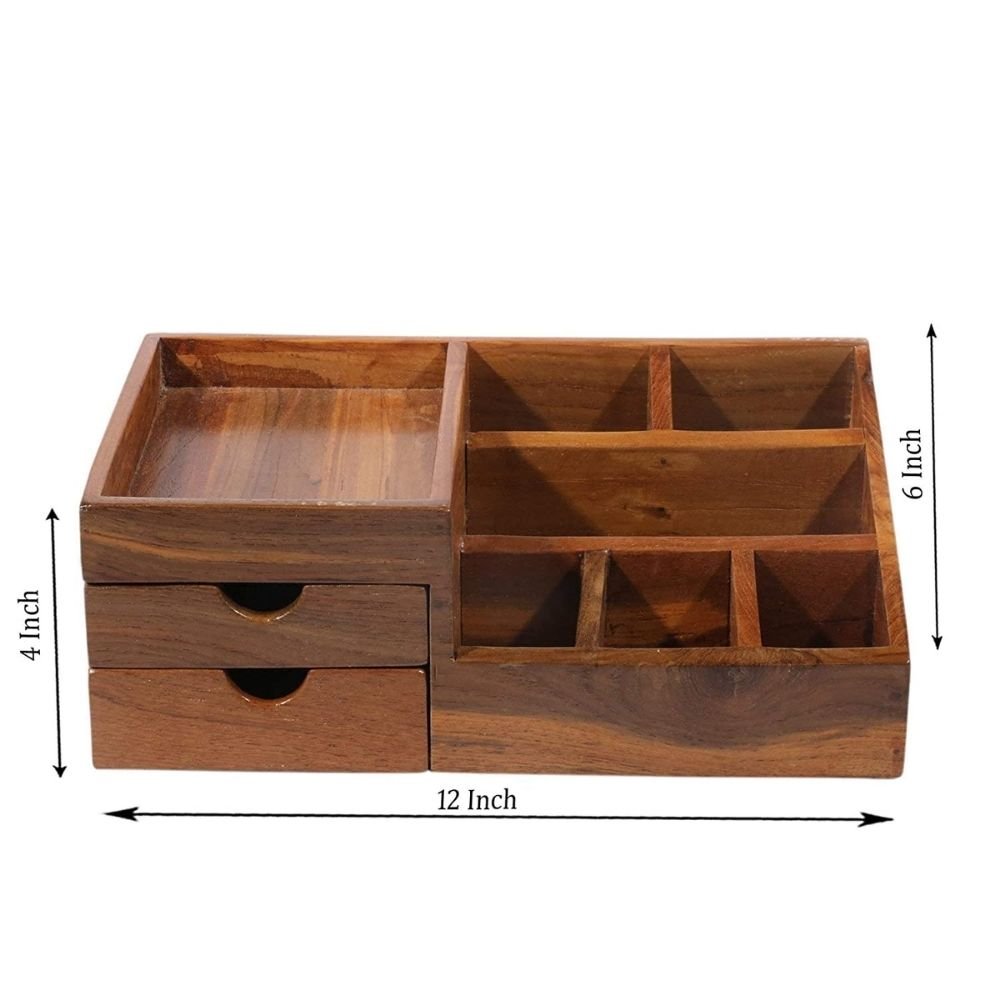 10.jpg Wooden Table Organizer with Two Drawer - Image 4