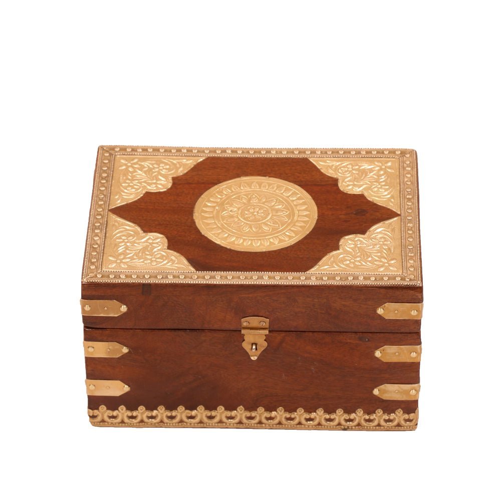 1000462124.jpg Wood Is Good Hand Brass-Filled Box - Image 1
