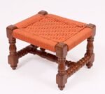 Wooden Handmade Woven Stool - Image 2
