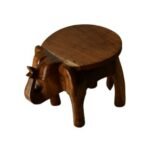 Wooden Elephant Stool, Puja Stool and Planter Stand for Living Room - Image 3
