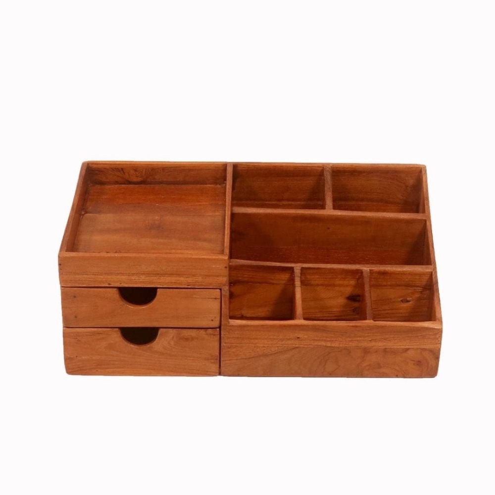 11.jpg Wooden Table Organizer with Two Drawer - Image 1