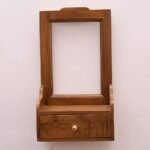 Wooden1 Drawer Compact Decorative Hanging and Standing Mirror