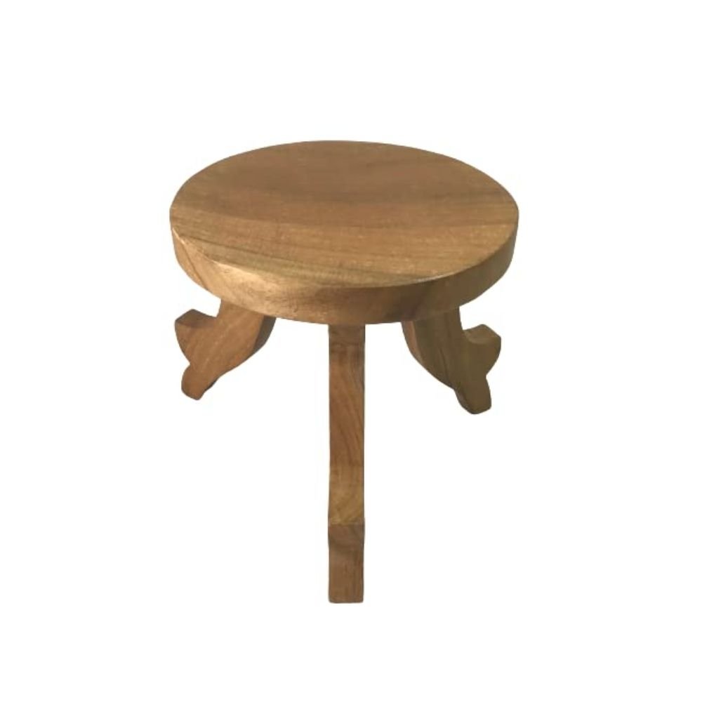 115.jpg Wooden Low Stool Handmaden for Pooja Chowki Stool - Image 2