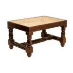 Solid Wooden Intricate Cane Stool - Image 2