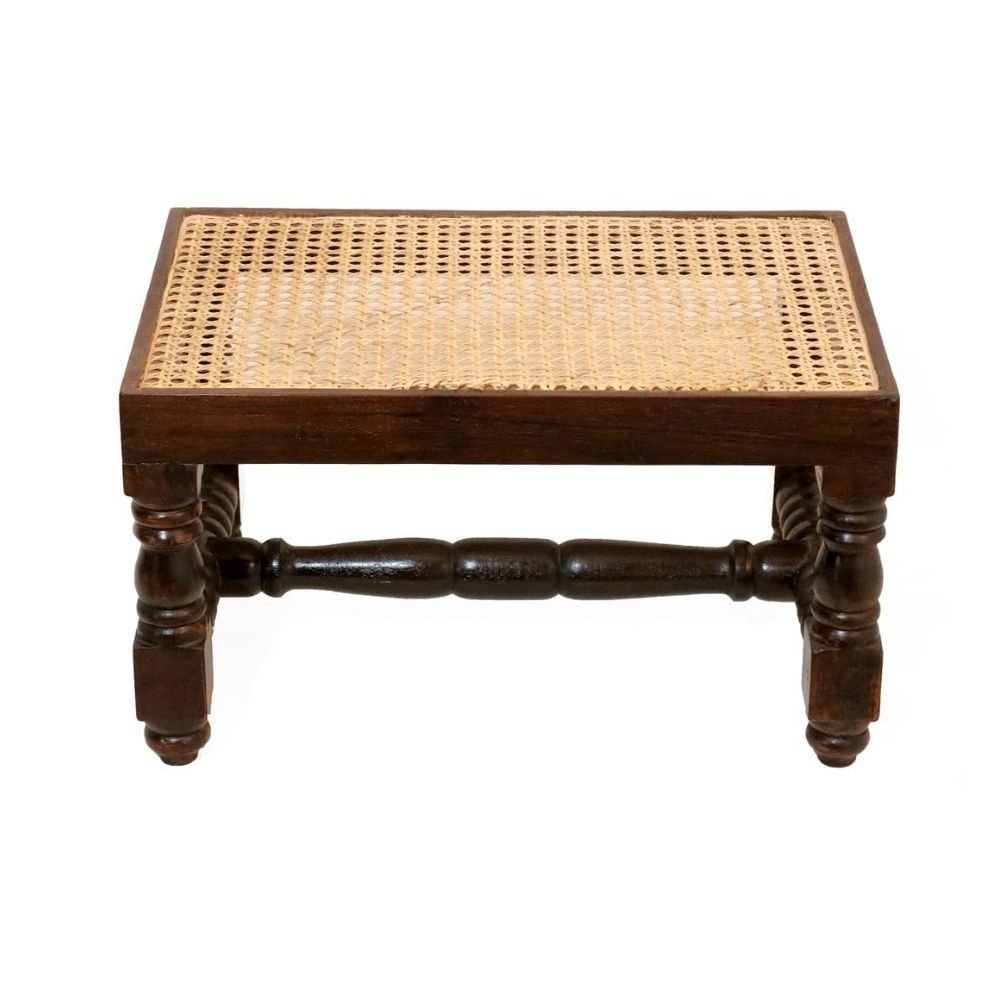 167.jpg Solid Wooden Intricate Cane Stool - Image 3