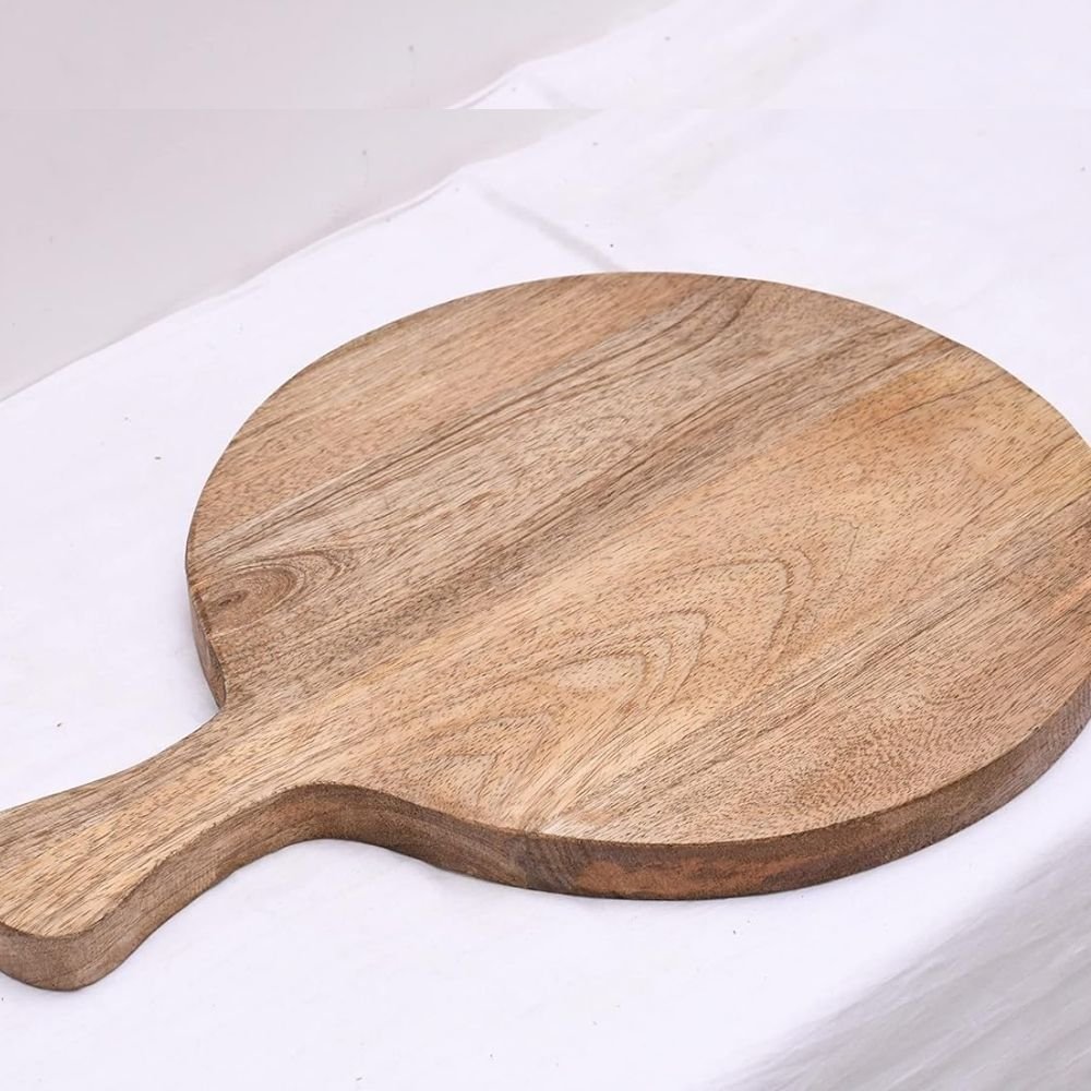 189.jpg Wooden Pizza Tray Handle Western Food Plate for Kitchen Restaurant Hotel - Image 1