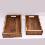 Solid Wood Set of 2 Trays - Image 2