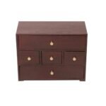 5 Compartments Natural Solid Wood Desk Organizer