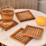 Wood Tray Multi-Functional Serving Tray, Wooden Tray, for Candy Fruit Tea Food(14 * 12 * 2cm)