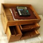 3 Drawer 1 Tray Solid Wood Office Desk Organiser - Image 3