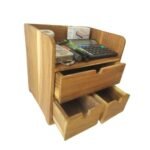 Natural Wood Office Table Organizer - Image 3
