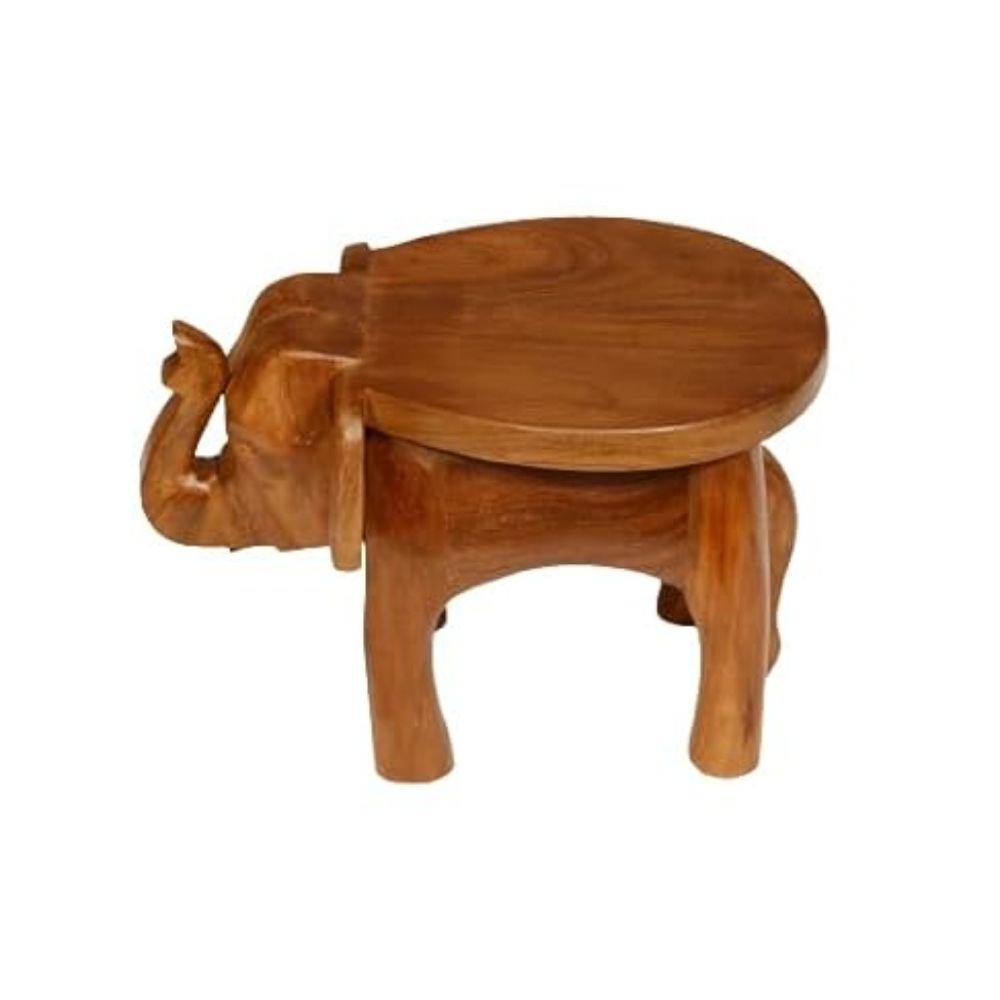 52.jpg Wooden Elephant Stool, Puja Stool and Planter Stand - Image 4