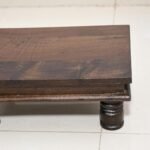 Solid Dark Wood pooja Chowki Stool - Image 4
