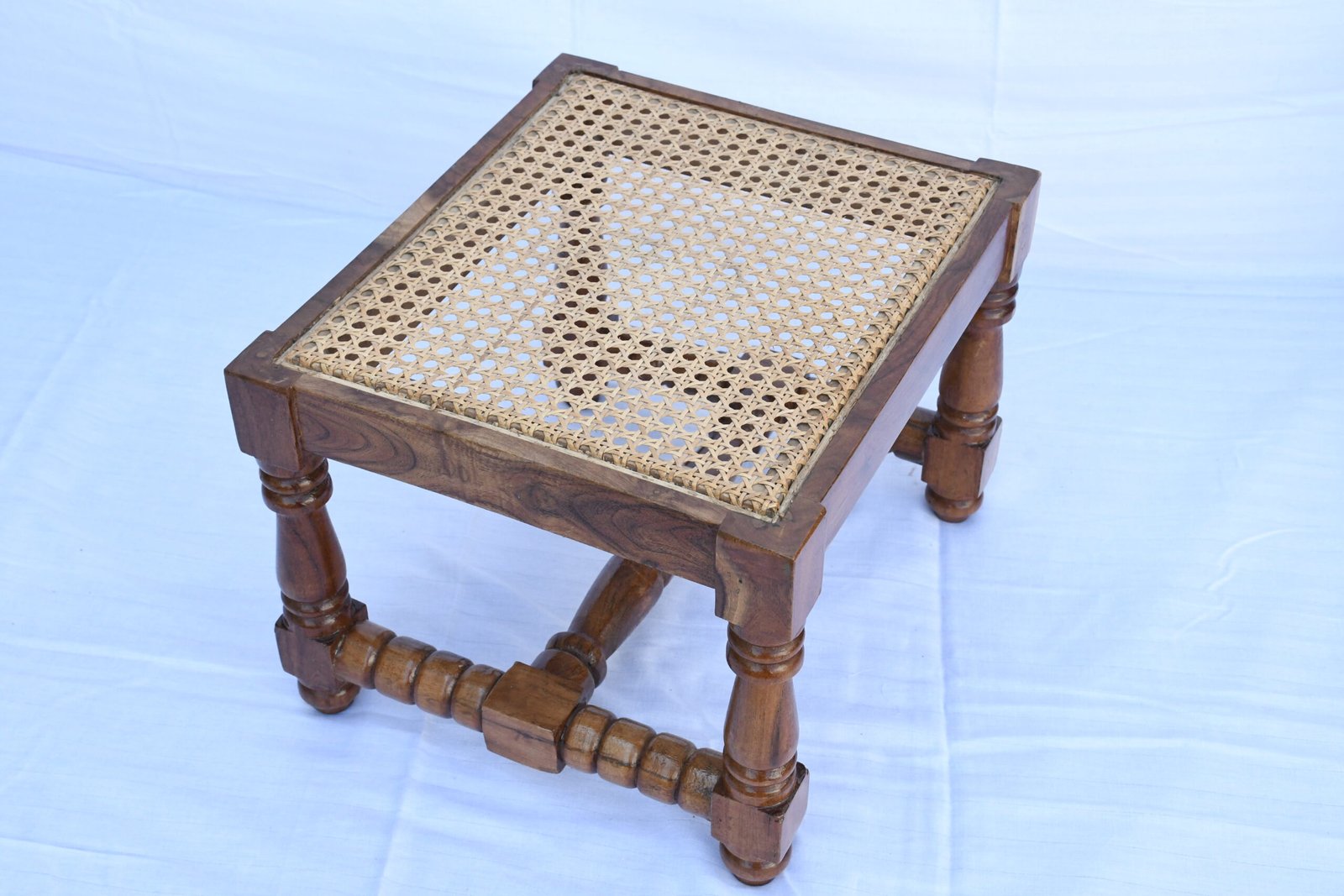 DSC_0989-scaled-1.jpg Wooden Handmade Cane Stool - Image 2