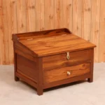 Ethnic Wooden Munim Study Table - Natural Tone - Teak wood - Image 3