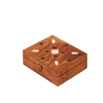 Simple Handmade Black and White Inlay Designed Wooden Jewelry Box for Home - Image 4