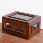 Vintage Transparent Mirror Fitted Wooden Handmade Jewelry Box